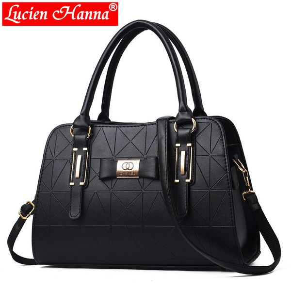 

fashion women leather handbag inclined female bow-knot shoulder bags handbags lady shopping tote soft messenger bag sac