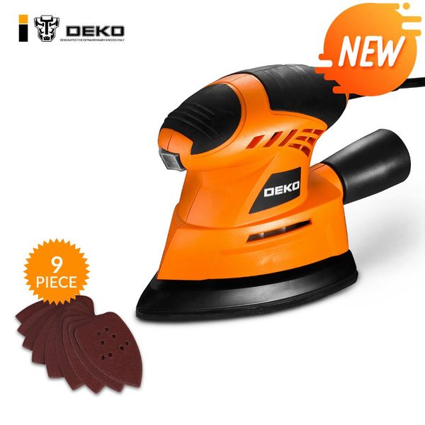 

deko tmms01 130w mouse sander with 9 sheets of sandpaper dust exhaust