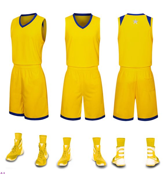 

2019 new blank basketball jerseys printed logo mens size s-xxl price fast shipping good quality yellow y001n, Black;red