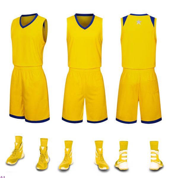 2019 Nova Jerseys de Basquete Em Branco Impresso Logotipo Mens Tamanho S-XXL Preço Barato Transporte rápido de boa qualidade Yellow Y001n