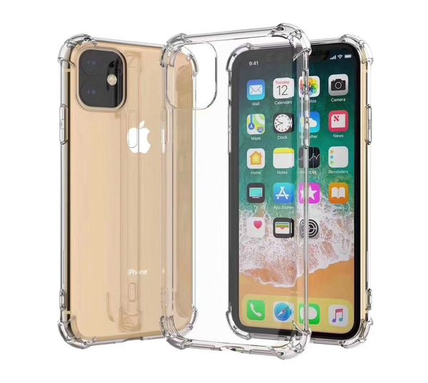 

для iphone 11 pro max xr xs max 8 7p примечание 10 pro p30 прозрачный 1.5mm воздушной подушке мягкий tpu чехол противоударный