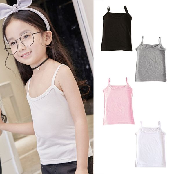 

kids girls summer vest cotton solid camisole singlet girls undershirts teenager tank children clothings, Camo