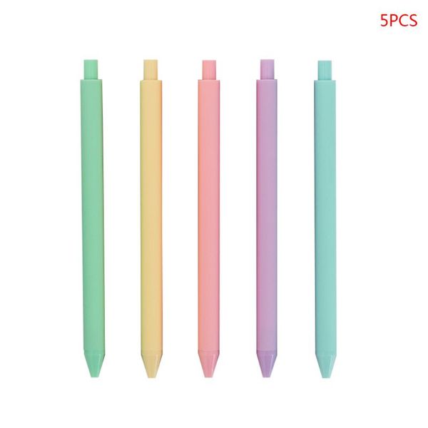 

5pcs candy color signing neutral gel pens 0.5mm black ink journal student office