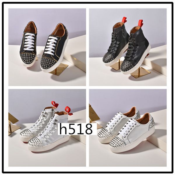 

wholesale donna flat sneakers mens red bottoms shoes womens rivet spiky sock junior spikes flat shoess1, Black