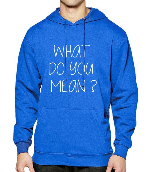 

winter fleece warm spring new ariival hoody men 2017 letter print what do you mean funny hoodie sweeatshirt tracksuits, Black