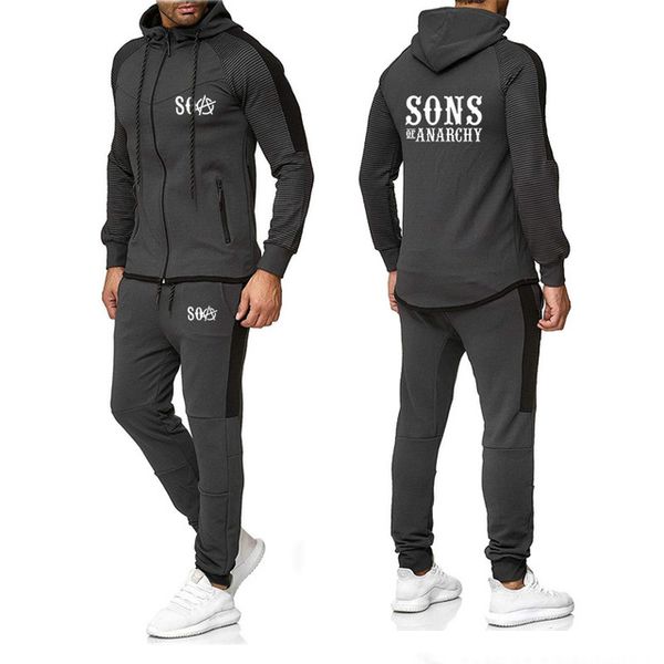 

soa sons of anarchy the child printed sons fashion hoodies men sets casual sweatshirt hip hop mens hoodies pants suit 2pcs n