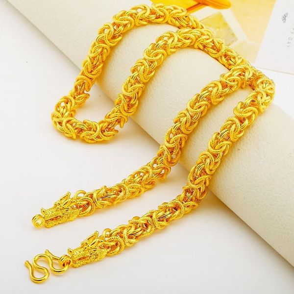 

hip hop mens jewelry yellow gold filled chain necklace dragon design, Silver