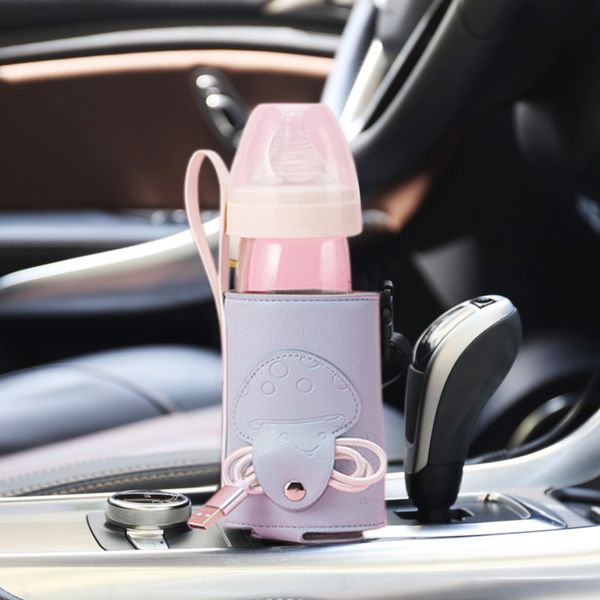 

portable baby nursing bottle heater isolation cover warmer universal outdoor lanyard travel usb constant temperature pu stroller