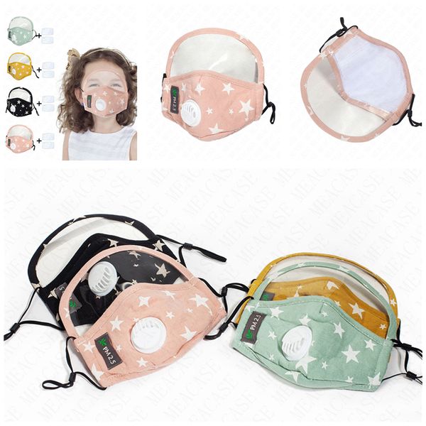 

boutique kids full face masks with breather valve face shield cover mask cotton sunproof dust-proof mouth cover with filter masks d62305, Blue