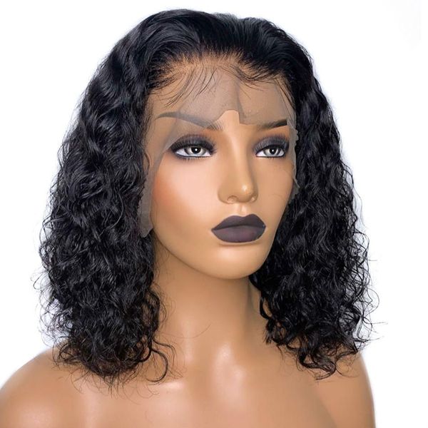 

13x4 short bob curly human hair wig glueless lace front human hair wigs virgo peruvian lace front wig for black women