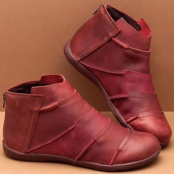 

2019 new style fashion women boots round head thick bottom pu leather waterproof woman boots ankle spring autumn, Black