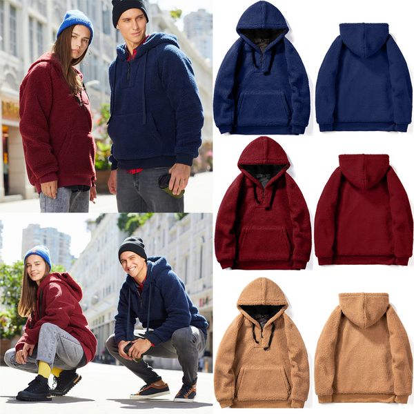 

men women autumn casual sweatshirt hoodie hooded pullover loose coat jumper, Black