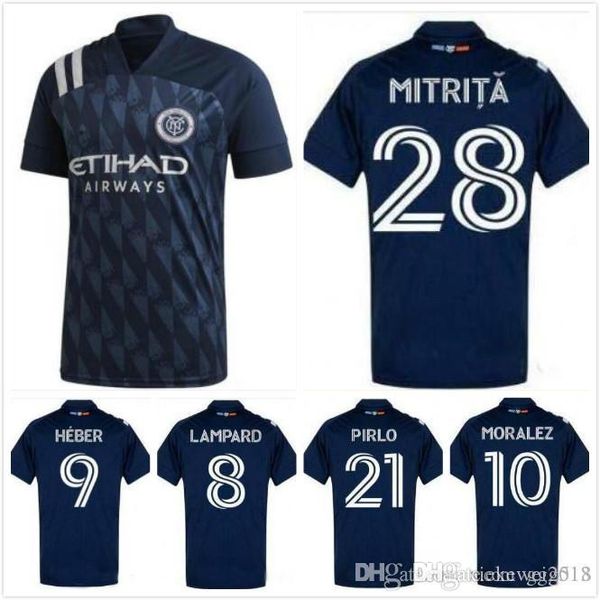 

man+kids nycfc 2020 new york city soccer jerseys home kits mls lampard pirlo mcnamara moralez 10 david villa 7 football shirts, Black;yellow