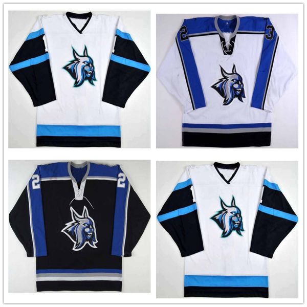 

custom echl augusta lynx 1 peter hamerlik 23 mike erickson 22 shane hynes authentic hockey jerseys white navy stitched customized, Black