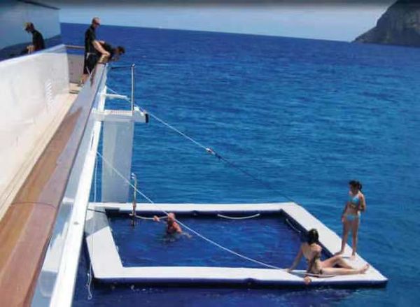 

5x5 meter inflatable sea pool for yacht boats