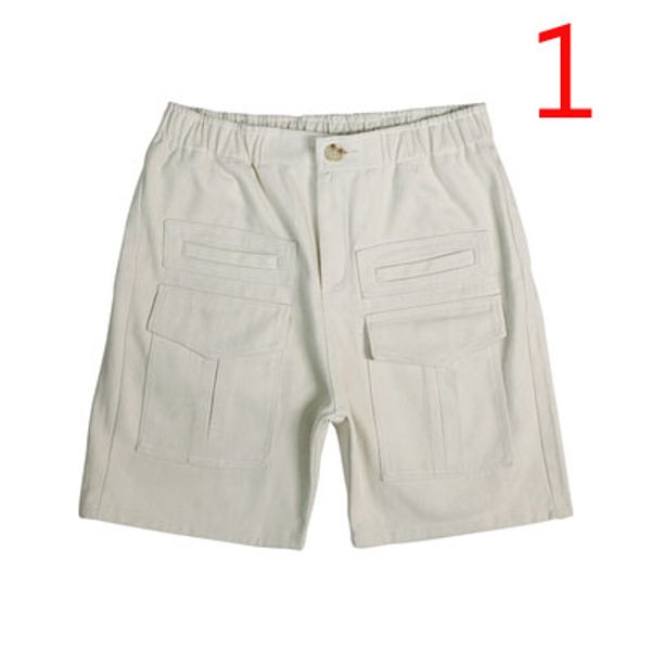 

summer loose casual pants straight five-point pants tide brand tooling shorts men's new, White;black
