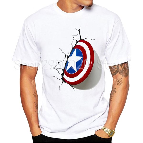

2018 captain america 3d shield t shirt new men cool originality popular shirt brand good quality comfortable tee, White;black