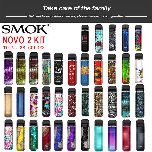 

Оригинальный SMOK NOVO 2 Pod System Kit Draw-активированный Buil-in 800mAh с сеткой 2 мл 1.0 ohm DC 1.4 ohm MTL Pod картриджи dhl
