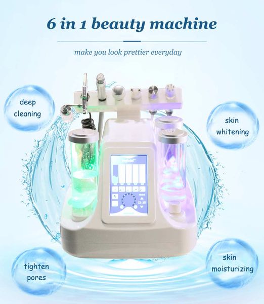 

6in1 вода слезая лицевую красотку био ультразвуковая машина microdermabrasion кожи гидро корка hydrafacial dermabrasion оборудование спы кор