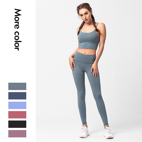 

2020 новая одежда для йоги двухсекционный женский бег с грудью pad спортивное нижнее белье фитнес-одежда тонкий жилет йога брюки женщины 6 ц