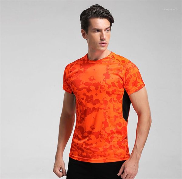 

neck breathable tees camouflage print mens running clothing mens summer sport designer tshirt short sleeve crew, White;black