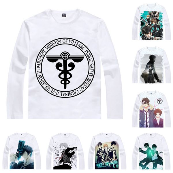 

anime shirt psycho-pass psychopass t-shirts multi-style long sleeve saiko pasu shinya kogami cosplay motivs kawaii shirts, White;black