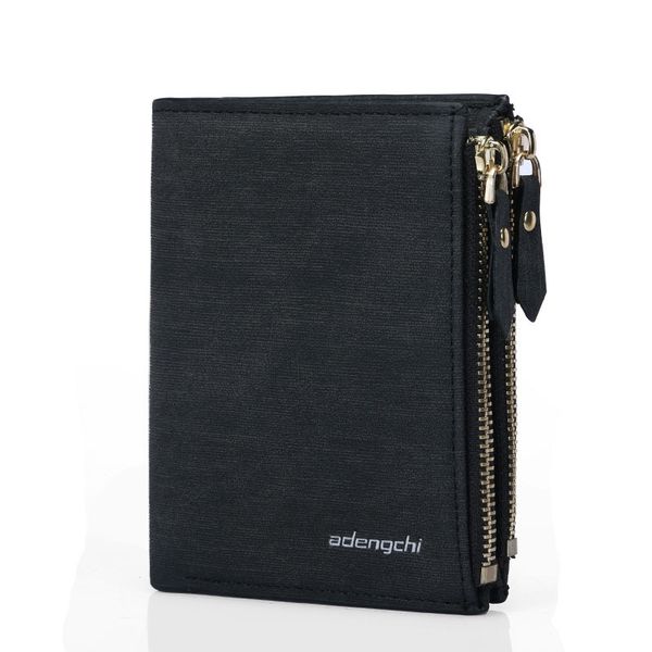 

brand new men pu wallet zipper design male purse card holder wallet carteira masculina men short, Red;black
