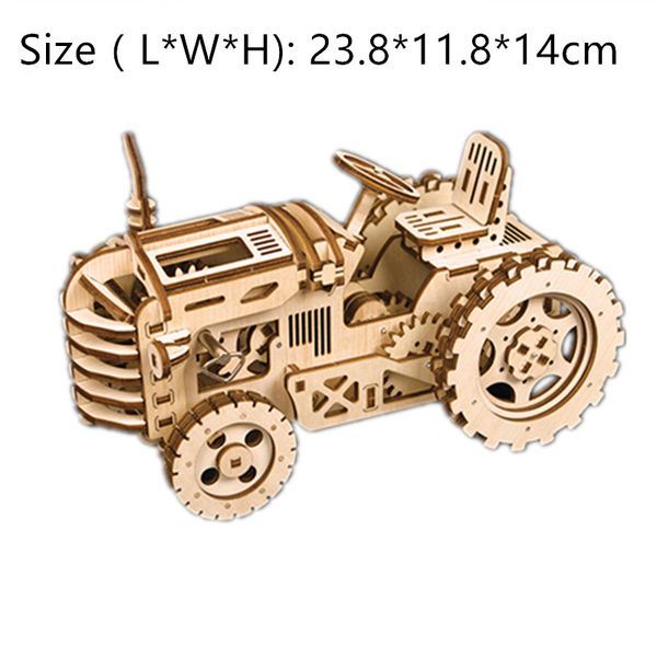 

robotime 3d wooden puzzles tractor mechanical gears lk series diy cool girl toy and gift model easy assembly