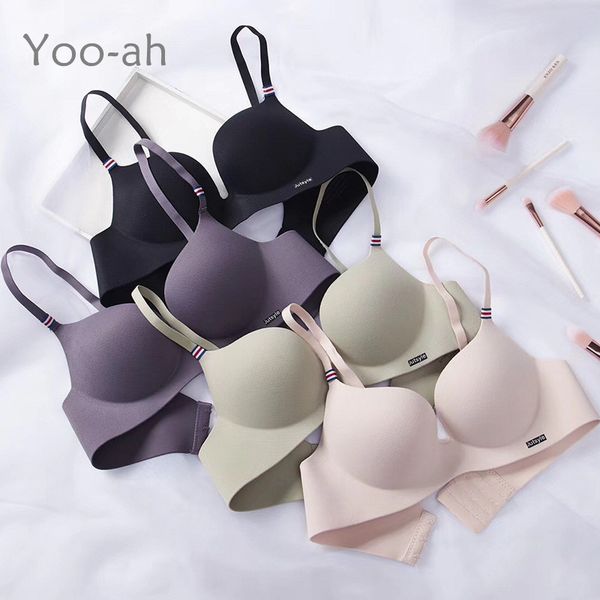 

bras yoo-ah seamless for women push up no wire brassiere underwear bra three quarters(3/4 cup) lingerie, Red;black
