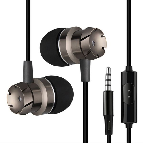 

Metal In-Ear Sports Gaming Headset Turbo Subwoofer Stereo with Microphone Remote Control Mobile Computer MP3 Universal
