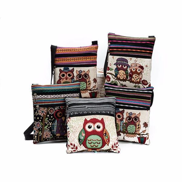 

sleeper #4001 new embroidered owl tote bags women shoulder bag handbags postman package