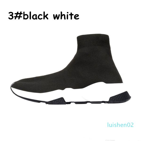 

2020 designer shoes speed trainer platform casual of triple socks red bule white flat fashion mens womens sports sneakers size 36-45 l02, Black