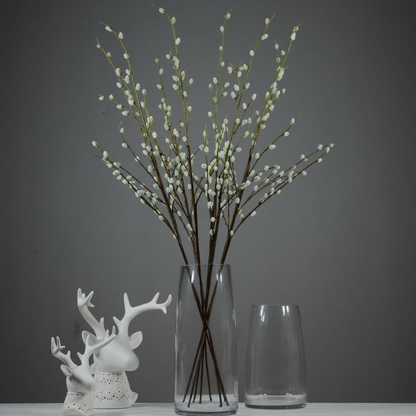 2020 Artificial Pussy Willow Branches 37 Fake Willow Stems Birch