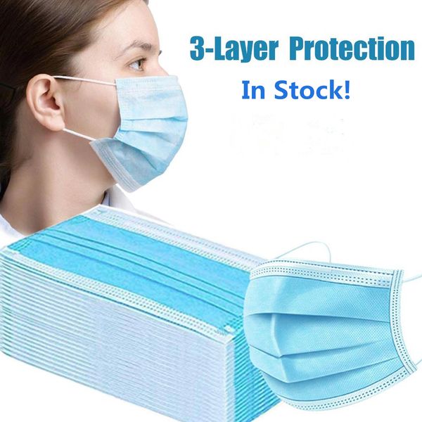 

fda ce 3 ply non-woven disposable face mask facial earloop protective anti pollution vertical folding mask