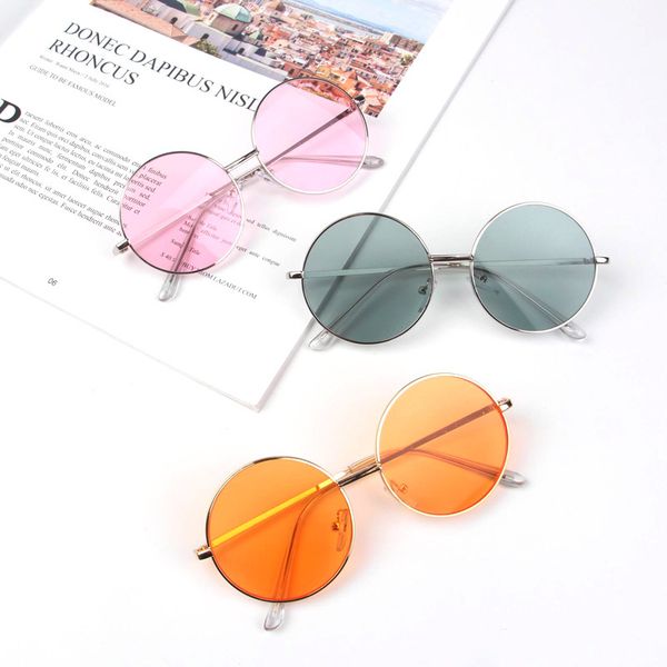 

zilead candy color korean simple children round girls anti-uv sunglasses boys girls kids retro cute sun glasses eyewear, White;black