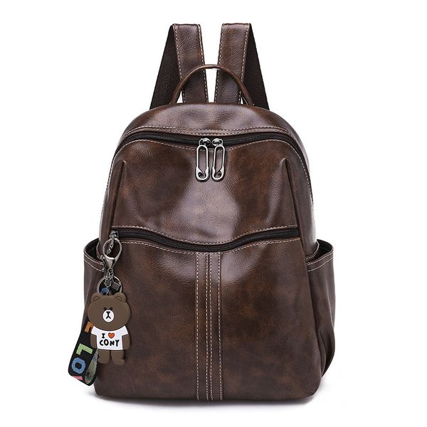 

soft leather backpack women korean 2020 new fashion trend outdoor leisure black women's backpack