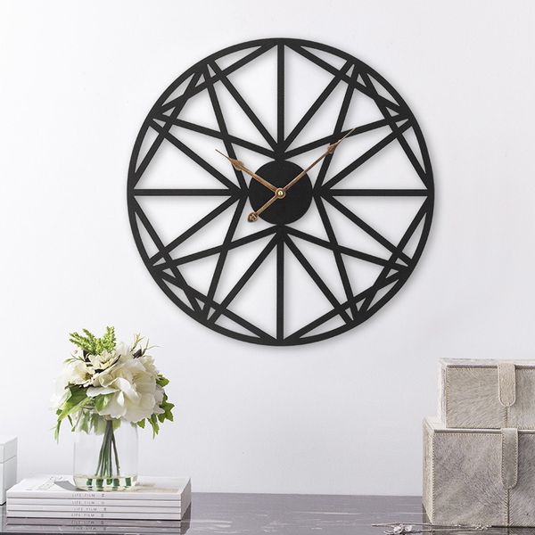 

vintage wrought iron roman clock creative simple round wall clock modern design living room cafe quiet decorative quartz