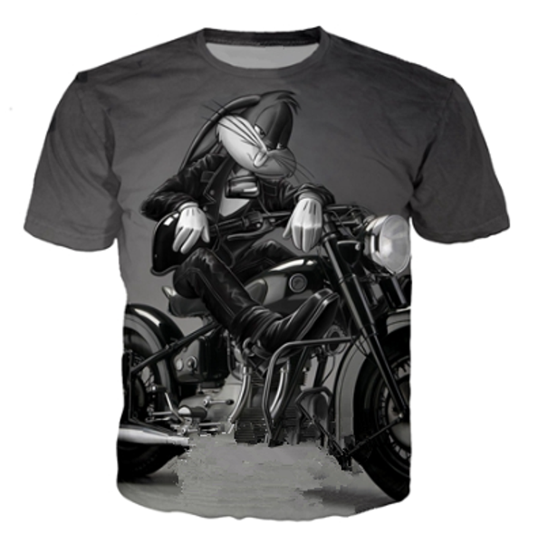

cartoon bugs bunny looney tunes t shirt men women funny 3d print summer short sleeve o neck crewneck casual a227, White;black