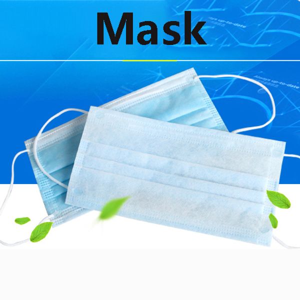 

2020 dhl бесплатная доставка одноразовые маски для лица синие маски анти-туман пылезащитные мужчины женщины 3-слойный нетканый материал защи