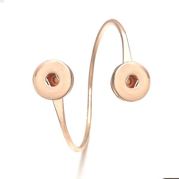 

fashion interchangeable gold bracelet adjustable copper bangle 203 18mm snap button charms bracelet&bangles for women jewelry, Golden;silver