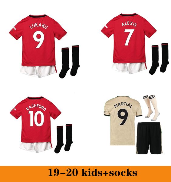 

19 20 fc soccer jersey 2019 2020 jerseys utd united lukaku rashford pogba alexis man football shirt kids kit boys uniforms manchester away, Black