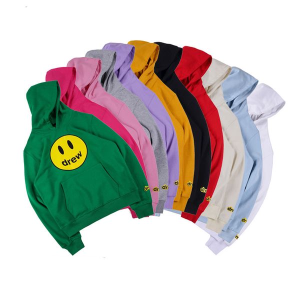 

mens and womens hoodies drew house smile printing long sleeve hoodie style winter hoodies loose asian size s-xl, Black