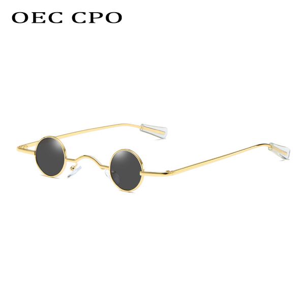 

oec cpo vintage rock punk man sunglasses classic small round sunglasses women wide bridge metal frame black lens eyewear drivingl90, White;black