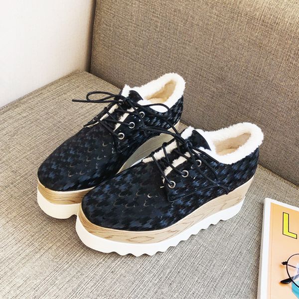 

shoes woman 2019 square toe dress flats women casual female sneakers clogs platform new nurse creepers winter pu leisure solid, Black