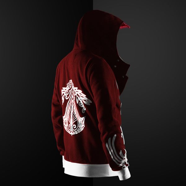 

mens personality design parkour hoodies fashion act handsome coats cos assassin boys attractive outerwear new hot, Black