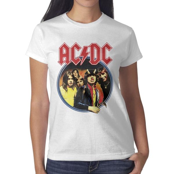

смешные ac dc шоссе в ад белые женские футболки, рубашки, футболки, футболки печать прохладно т сумасшедших друзей повседневная футболка, White