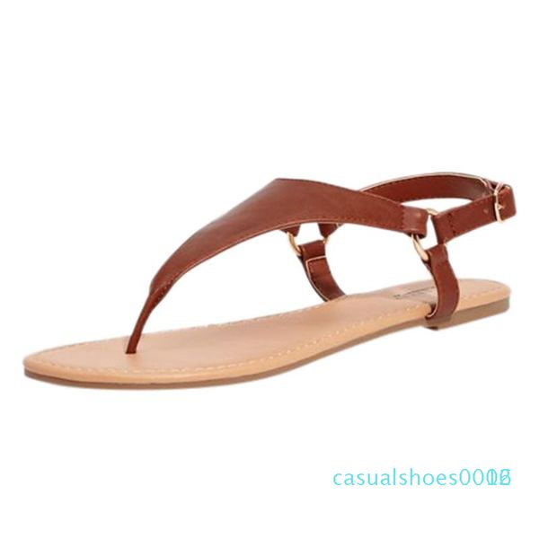 

roman belt-buckle non-slip flat sandals woman shoes new arrival flat women summer footwear zapatos de mujer woman sandal c06, Black