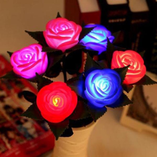 

новая роза светодиодные лампы цветок лампы сад двор открытый путь лужайки сила партии glow реквизит украшения xmas