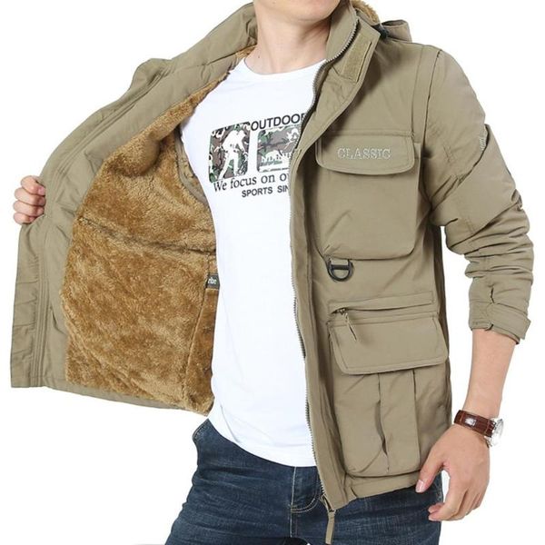 

mens winter outdoors jackets plus size detachable sleeve hooded outdoor plus velvet mountaineering sportswear windproof coats, Blue;black