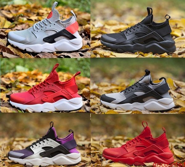 

2019 huarache 4 4.0 iv ultra reflect outdoor shoes mens womens triple leather mens huaraches sports trainers outdoor sneakers 36-46